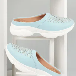 FAUSTO Women Laser Cuts Lightweight Mule Sneakers-image-17