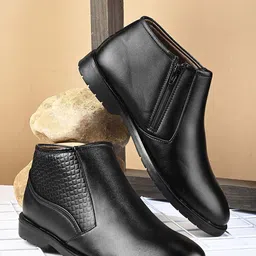 Provogue Men Leather Formal Slip-Ons With Zip-image-4