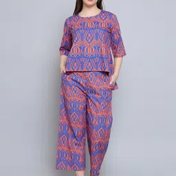 Baawri Printed Pure Cotton Round Neck Top & Trousers Co-Ords-picture-43