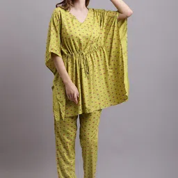 Dressitude Ethnic Motifs Printed Kaftan Sleeves Top With Trousers Co-Ords-picture-16