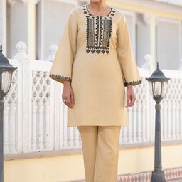 Varanga Floral Embroidered Round Neck Co-Ord Set-picture-28