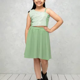 NEUDIS Girls Embellished Top with Skirt-image-42