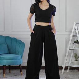 NEUDIS Puff Sleeves Crop-Top & Palazzos Co-Ords-image-56