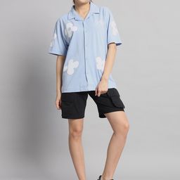 GRIFFEL Printed Cuban Collar Pure Cotton Shirt & Shorts image 1
