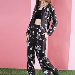 Sera Floral Printed Top With Trousers-image-80
