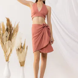 KOVET Halter Neck Top With Overlap Skirt-image-8
