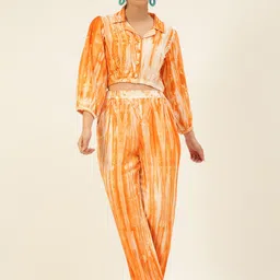 JAVINISHKA Tie & Dye Crop Shirt With Trousers-picture-19