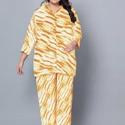Indietoga Plus Size Printed Shirt With Trousers-picture-34