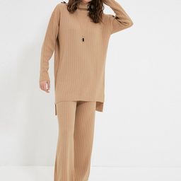 Trendyol Striped High Neck Acrylic Sweater With Trousers-image-42