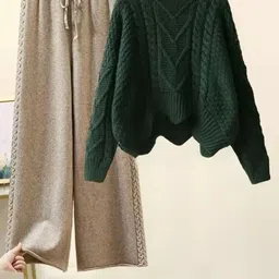 Alamode By Akanksha Women Penny Woolen Coord Set-43