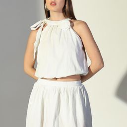 SHOWOFF Halter Neck Sleeveless Top With Skirt-image-43