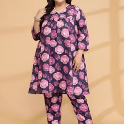 Sringam Plus Size Printed Tunic & Trouser Co-Ords-picture-18