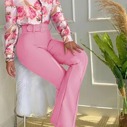 LULU & SKY Printed Stand-Collar Shirt With Trouser-image-74