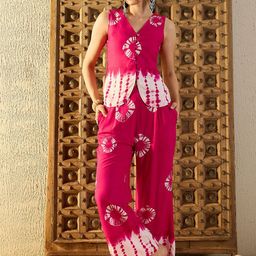 MABISH by Sonal Jain Tie & Dye Printed Top & Trouser Co-Ords-picture-40