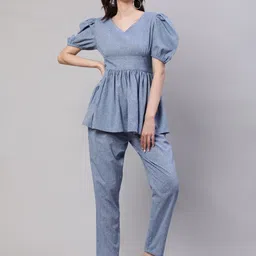AKS V-Neck A-Line Top & Trouser-image-20