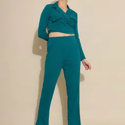Selvia Long Sleeved Wrap Top & Trouser Co-Ord Set-image-6