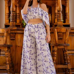 Nayo Printed Pure Cotton Top With Trousers Co-Ords-image-79