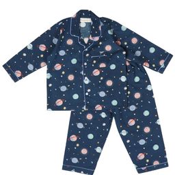 MAMA AND PEACHES Kids Graphic Printed Notched Lapel Collar Pure Cotton Shirt & Pyjamas-picture-22