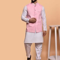 PRINTINDIA Mandarin Collar Pure Cotton Straight Kurta With Pyjamas & Nehru jacket-image-84