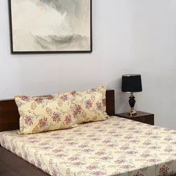 BOMBAY DYEING Epigram Mustard Printed Pure Cotton 120 TC Queen Bedsheet Set 2.24 X 2.54 m-image-77