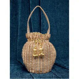 Peora Rose Gold Evening Bridal Potli Purse for Women-picture-49