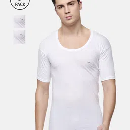 Dollar Bigboss Men's Solid Pack of 3 Combed Cotton Shrinkless Vest-image-99
