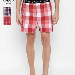 AMERICAN EAGLE OUTFITTERS Men Pack Of 3 Checked Boxers WEC0233619900-17
