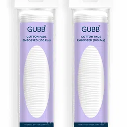 GUBB Set of 2 Embossed Cotton Pads for Face & Eyes - 100 Pads Each image 1