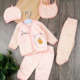 Moms Home Infants 5 Pieces Striped Organic Cotton Baby Apparel Gift Set-58