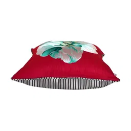 TARA- Sparkling Homes Fuchsia & Green Set of 2 Embroidered Square Cushion Covers image 5