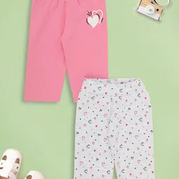 Mee Mee Infants Girls Pack Of 4 Conversational Printed Cotton Ankle-Length Leggings-image-31