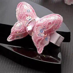 Stoln Girls Embellished Butterfly Sequinned Alligator Hair Clip-6
