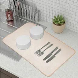 Kuber Industries Cream & Maroon 2 Pieces Rectangular Table Placemats image 1