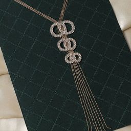 SOHI Gold-Plated Stone-Studded Necklace-3