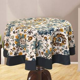 BILBERRY Furnishing by preeti grover White Set of 4 Cotton Round 4-Seater Table Cover-picture-3