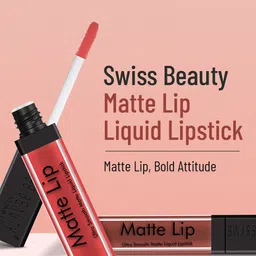 SWISS BEAUTY Ultra Smooth Matte Lip Liquid Lipstick - Ruby Red image 3