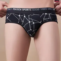 Masch Sports Pack Of 2 Abstract Printed Anti Microbial Basic Briefs BRF-2-PRT-ET-BLK-RED-picture-6