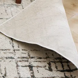 Home Centre Zephyr Rhodes Beige & Brown Abstract Printed Rectangular Woven Carpet image 3