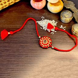 MASQ Men Set Of 2 Chakra-Shaped Rakhi With Roli Chawal & Moli-image-99