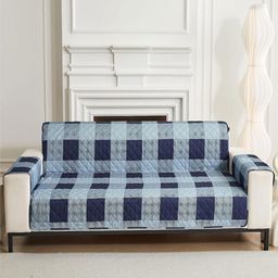 HOUSE OF QUIRK Navy Blue Four Seater Quilted Anti-Slip Water-Resistant Polyester Sofa Mat-image-19