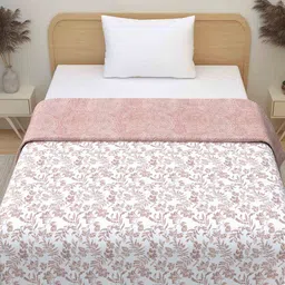 Plarsh Comfort Premium Soft Flannel Pink Printed Cotton 300 GSM Single Bed Dohar-image-2