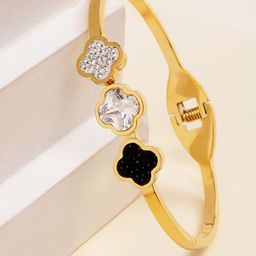 Bohey by KARATCART Women Cubic Zirconia Gold-Plated Bangle-Style Bracelet-97