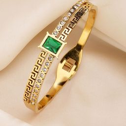 Bohey by KARATCART Women Cubic Zirconia Gold-Plated Bangle-Style Bracelet-64