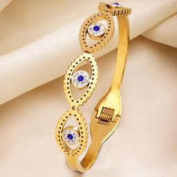 Bohey by KARATCART Women Cubic Zirconia Gold-Plated Bangle-Style Bracelet-image-92