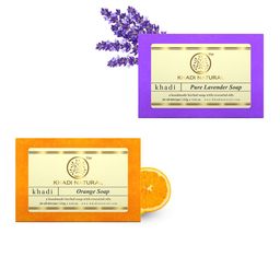 Khadi Natural Set of Pure Lavender & Orange Handmade Herbal Soaps-89