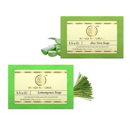 Khadi Natural Set of Aloe Vera & Lemongrass Handmade Herbal Soaps-76