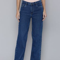 Flying Machine Women Blue Straight Fit Mid Rise Light Fade Stretchable Jeans-picture-6