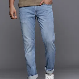 Louis Philippe Jeans Men Blue Slim Fit Mid-Rise Light Fade Jeans-picture-16