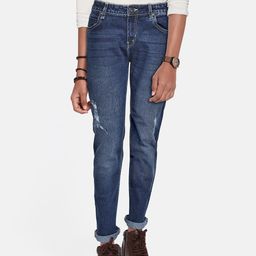 UTH by Roadster Boys Blue Slim Fit Low Distress Light Fade Stretchable Jeans-image-27