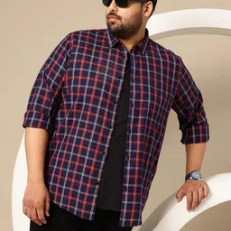 Sztori Plus Size Premium Checked Pure Cotton Casual Shirt-image-24